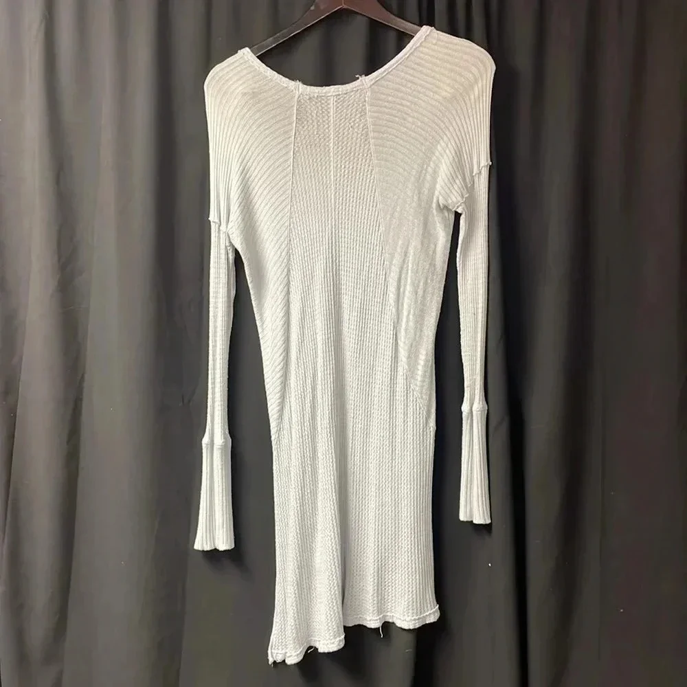 Light Blue Waffled Free People Top S‎